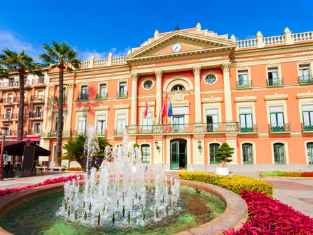 Murcia Town Hall or Ayuntamiento. Murcia is a city in south eastern Spain.の写真素材