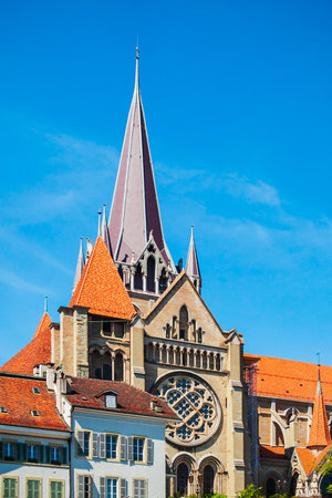 Cathedral of Notre Dame of Lausanne is a church located in the city of Lausanne, in the canton of Vaud in Switzerlandの写真素材