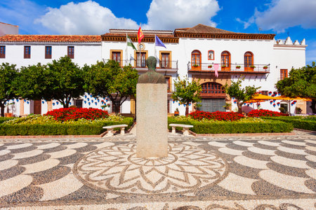 Marbella Town Hall or Ayuntamiento at the Plaza de los Naranjos square in Marbella city in the province of Malaga in the Andalusia, Spainの写真素材
