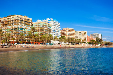 Marbella city beach. Marbella is a city in the province of Malaga in the Andalusia, Spain.の写真素材