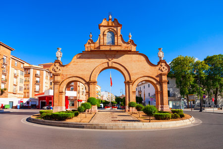 Puerta de Estepa Gate in Antequera. Antequera is a city in the province of Malaga, the community of Andalusia in Spain.の写真素材