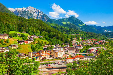 Berchtesgaden railway station in the Berchtesgaden town in Bavaria region of Germanyの写真素材
