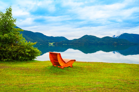 ?hair near the Walchensee or Lake Walchen, one of the deepest and largest alpine lakes in Germanyの写真素材