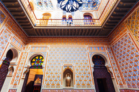 Murcia, Spain - October 19, 2021: The Royal Casino of Murcia decoration details. Murcia is a city in...