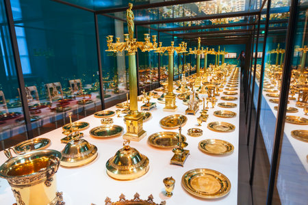 Munich, Germany - July 07, 2021: Treasury at Munich Residence Museum. Munchen Residenz is the former...