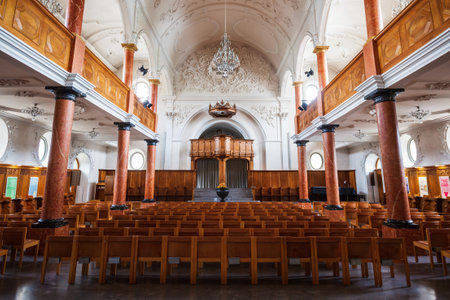 ZURICH, SWITZERLAND - JULY 08, 2019: St. Peter is one of main churches of the old town of Zurich in Switzerland, besides Grossmunster and Fraumunsterのeditorial素材