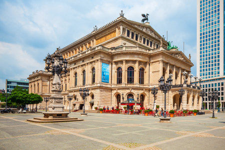 FRANKFURT AM MAIN, GERMANY - JUNE 24, 2018: Old Opera or Alte Oper is the original opera house in Frankfurt city, Germanyのeditorial素材