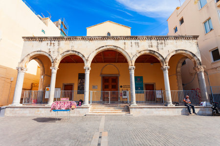 Heraklion, Greece - October 13, 2021: Basilica of Saint Mark or Hagios Markos is a former roman catholic church in the center of Heraklion city, Crete island in Greeceのeditorial素材