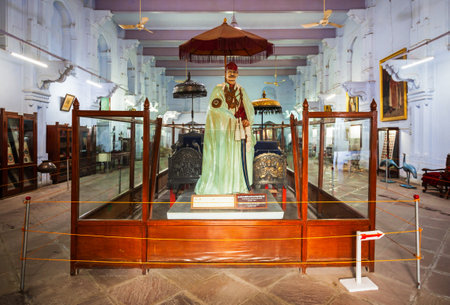 KOTA, INDIA - SEPTEMBER 21, 2019: Kotah Garh City Palace Museum interior. It is located in Kota city in Rajasthan state of India.のeditorial素材