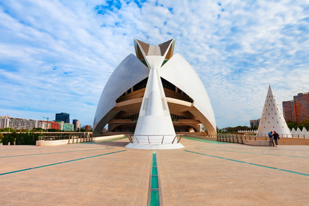 Valencia, Spain - October 16, 2021: Palau de les Arts Reina Sofia or Queen Sofia Palace of Arts is an opera house, arts centre by Santiago Calatrava at City of Arts and Sciences in Valencia, Spainのeditorial素材