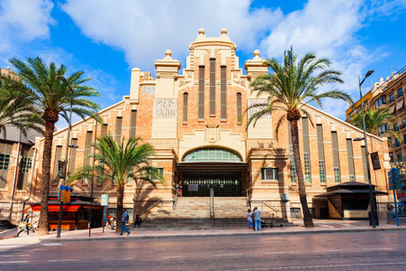 Alicante, Spain - October 18, 2021: Central Market or Mercado Central is located in the centre of Alicante city, Valencia region in Spainのeditorial素材