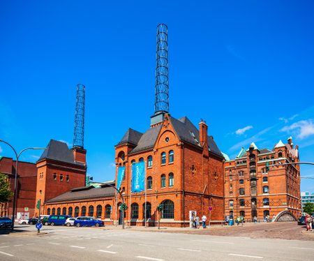 HAMBURG, GERMANY - JULY 07, 2018: HafenCity Info Center in the boiler house im Hamburg, Germanyのeditorial素材