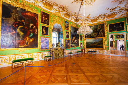 Munich, Germany - July 07, 2021: Munich Residence Museum interior. Munchen Residenz is the former royal palace in Munich, Germany.のeditorial素材