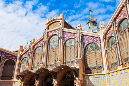 Valencia, Spain - October 16, 2021: Mercado Central or Mercat Central building is a public central market located in central Valencia, Spain.のeditorial素材