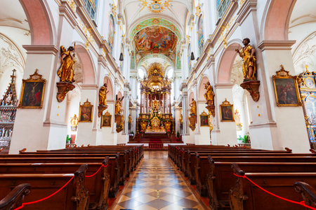 Munich, Germany - July 07, 2021: St Peter Church is a Roman Catholic parish church in the centre of Munich city in Bavaria, Germanyのeditorial素材