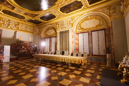 Munich, Germany - July 07, 2021: Munich Residence Museum interior. Munchen Residenz is the former royal palace in Munich, Germany.のeditorial素材
