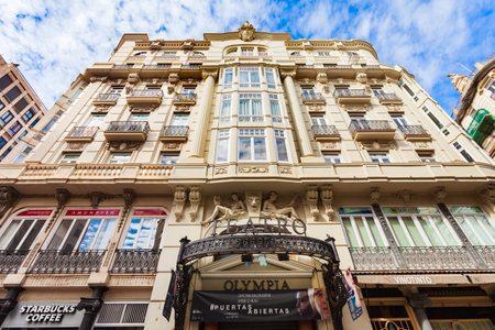 Valencia, Spain - October 16, 2021: Olympia Theater or Teatro Olympia in Valencia. Valencia is the third most populated municipality in Spain.のeditorial素材