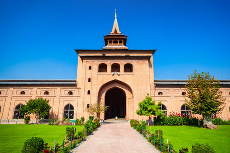 Jamia Masjid or Jama Masjid is a mosque in Srinagar city, Jammu and Kashmir state of Indiaの写真素材