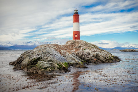 Les Eclaireurs Lighthouse is located near Ushuaia in Tierra del Fuego in Argentina.の写真素材