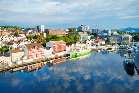 Vagen old town aerial panoramic view in Stavanger, Norway. Stavanger is a city and municipality in Norway.の写真素材