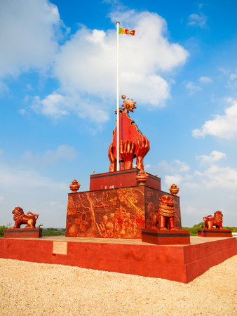 Elephant Pass War Memorial is a special War Hero Memorial, erected in honour of fallen Civil War Heroes near Jaffna, Sri Lanka.の写真素材