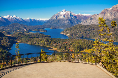 Cerro Campanario viewpoint near Bariloche in Nahuel Huapi National Park, Patagonia region in Argentina.の写真素材