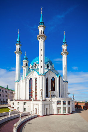 The Kul Sharif Mosque is a one of the largest mosques in Russia. The Kul Sharif Mosque is located in Kazan city in Russia.の写真素材