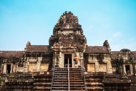 The Baphuon is a temple at Angkor, Cambodia. Baphuon is located in Angkor Thom, northwest of the Bayon.の写真素材