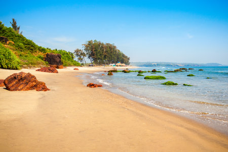 Keri or Kerim or Querim beach in north Goa, Indiaの写真素材