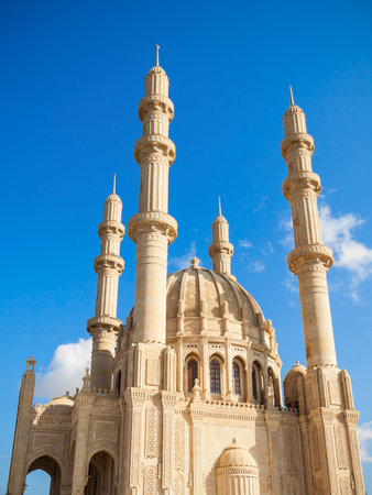 The Heydar Aliyev Mosque in Baku, Azerbaijanの写真素材