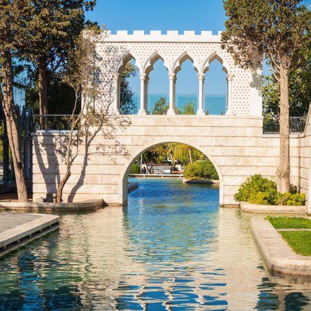 The Little Venice water park is located on the Baku Boulevard in the center of Baku city in Azerbaijan.の写真素材