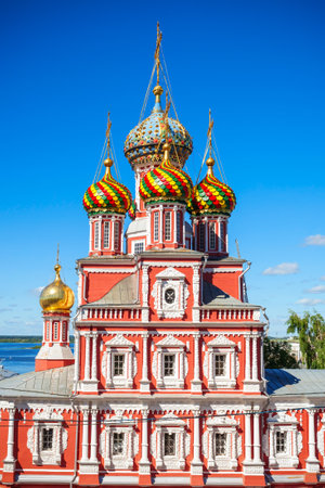 Cathedral Church of the Holy Blessed Virgin Mary in Nizhny Novgorod. Nizhny Novgorod is the fifth largest city in Russia.の写真素材