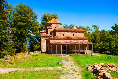 Old Shuamta or Dzveli Shuamta Monastery complex in Kakheti. Kakheti is a region in eastern Georgia with Telavi as its capital.の写真素材