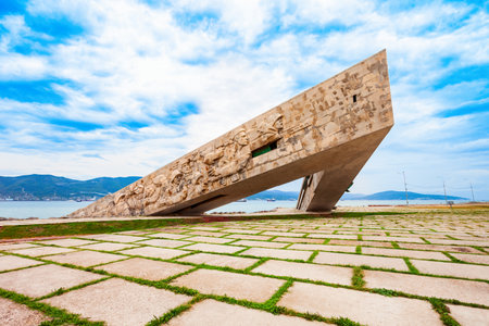 Novorossiysk, Russia - October 02, 2020: Malaya Zemlja or Small Land Memorial Complex in Novorossiysk city. Novorossiysk is the main port on the Black Sea in Krasnodar Krai, Russia.のeditorial素材