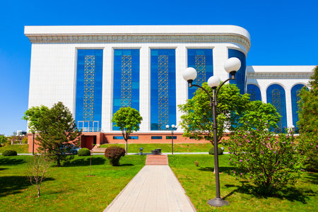 National Library of Uzbekistan named after Alisher Navoi in Tashkent city, Uzbekistanの写真素材