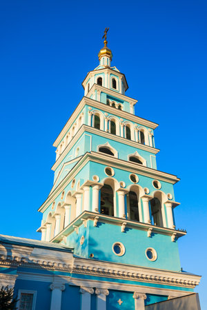 The Cathedral of the Assumption of the Virgin or Dormition Cathedral is the Russian Orthodox Church in Tashkent, Uzbekistanの写真素材