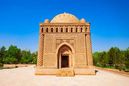 The Samanid Mausoleum, built in the 10th century is located in Bukhara city, Uzbekistanの写真素材