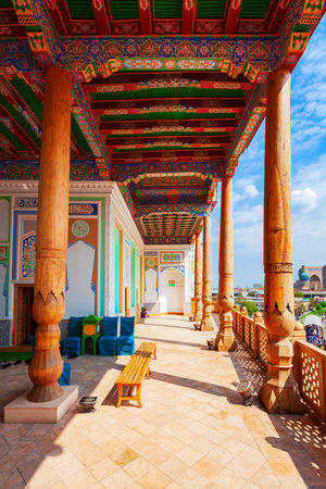 Hazrat Khizr or Hazret Hyzr Mosque in the Samarkand city in Uzbekistanの写真素材
