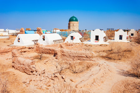 Mizdahkan Necropolis is an ancient structures complex near Khojeyli and Nukus city in Karakalpakstan region of Uzbekistanの写真素材