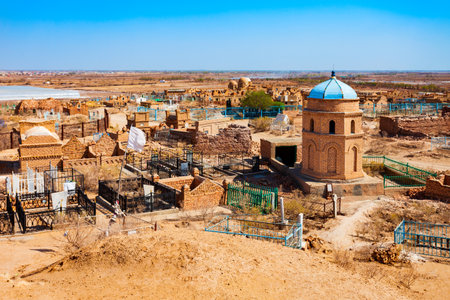 Mizdahkan Necropolis is an ancient structures complex near Khojeyli and Nukus city in Karakalpakstan region of Uzbekistanの写真素材