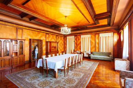 Gagra, Georgia - October 05, 2020: Cold River Dacha or Kholodnaya Rechka Dacha interior, Joseph Stalin personal residence near Gagra in Abkhazia region of Georgiaのeditorial素材