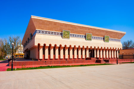 Nukus, Uzbekistan - April 14, 2021: State Museum of Local History and Culture of the Republic of Karakalpakstan in Nukus city in Uzbekistanのeditorial素材