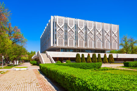 Tashkent, Uzbekistan - April 11, 2021: The State Museum of History of Uzbekistan or the National Museum of Turkestan in Tashkent city, Uzbekistanのeditorial素材