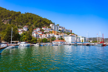 Yachts at the Fethiye port. Fethiye is a city in Mugla Province, Turkey.の写真素材