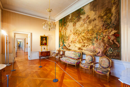 Munich, Germany - July 07, 2021: Munich Residence Museum interior. Munchen Residenz is the former royal palace in Munich, Germany.のeditorial素材
