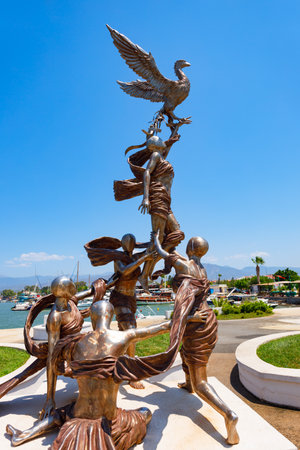 Fethiye, Turkey - July 15, 2022: Ozgecan Aslan Aniti monument in Fethiye. Fethiye is a city in Mugla Province, Turkey.のeditorial素材