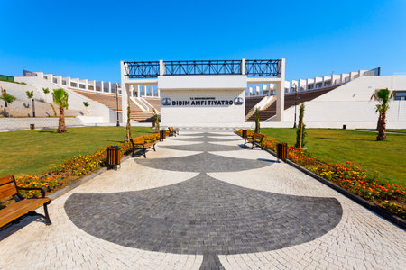 Didim, Turkey - July 30, 2022: Didim amphitheater and park in Didim city in Aydin Province in Turkey.のeditorial素材