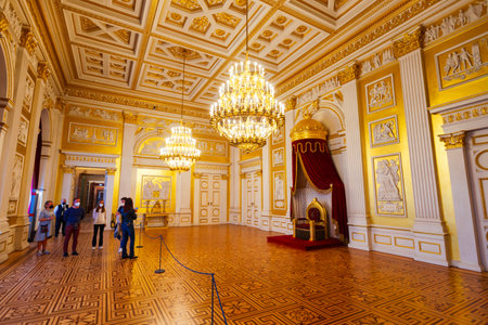 Munich, Germany - July 07, 2021: Munich Residence Museum interior. Munchen Residenz is the former royal palace in Munich, Germany.のeditorial素材