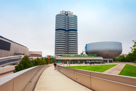 Munich, Germany - July 08, 2021: BMW Museum it is an automobile museum of BMW history located near the Olympiapark in Munich, Germanyのeditorial素材