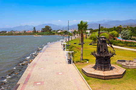 Seafront promenade at the Fethiye city centre. Fethiye is a city in Mugla Province, Turkey.の写真素材